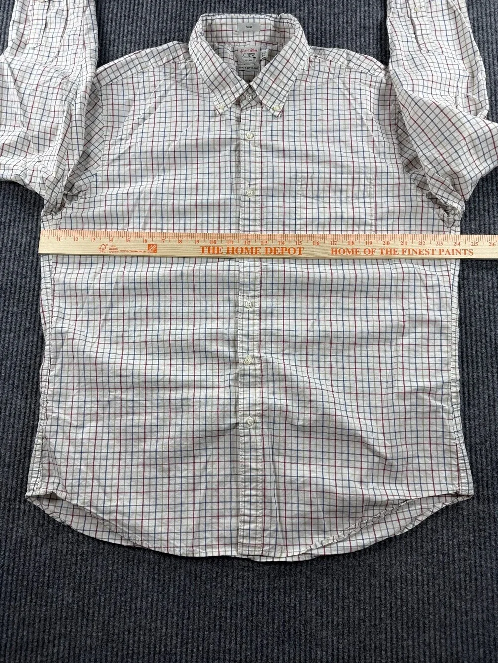 J.Crew Secret Wash Slim Long Sleeve Button Down Men XXL 100's 2-Ply Yarns Preppy